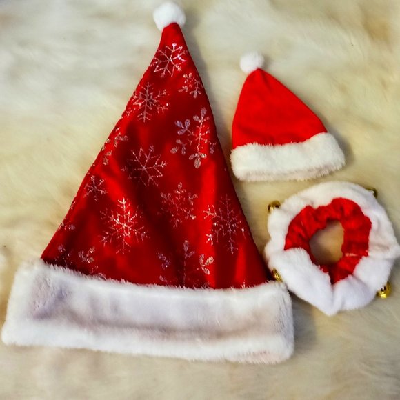 Other - 2 Christmas Hats and a Christmas Garter with Bells